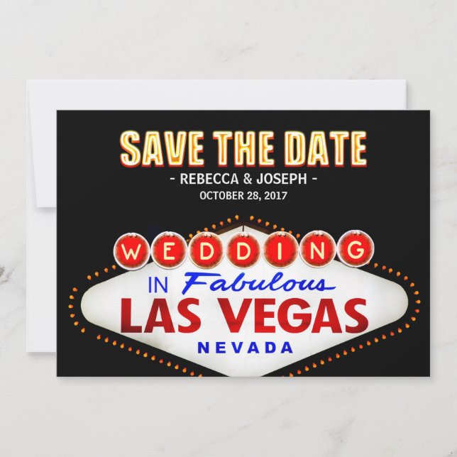 Las Vegas Neon Sign - Save the Date Wedding (Front)