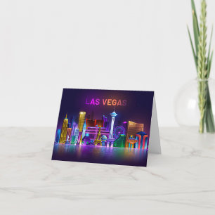 Las Vegas Neon Skyline Greeting Card