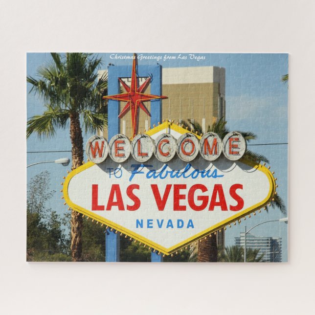 Las Vegas Nevada.Christmas Greetings Jigsaw Puzzle (Horizontal)