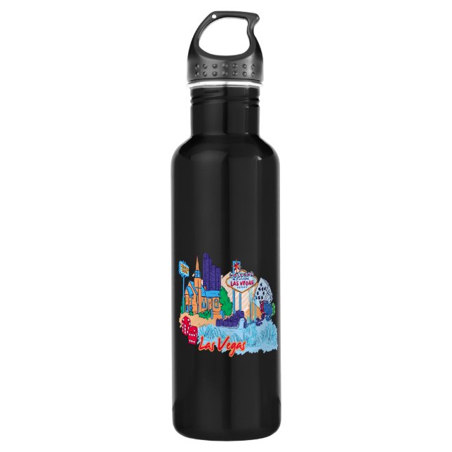 las vegas nevada city graphic.png 710 ml water bottle (Front)