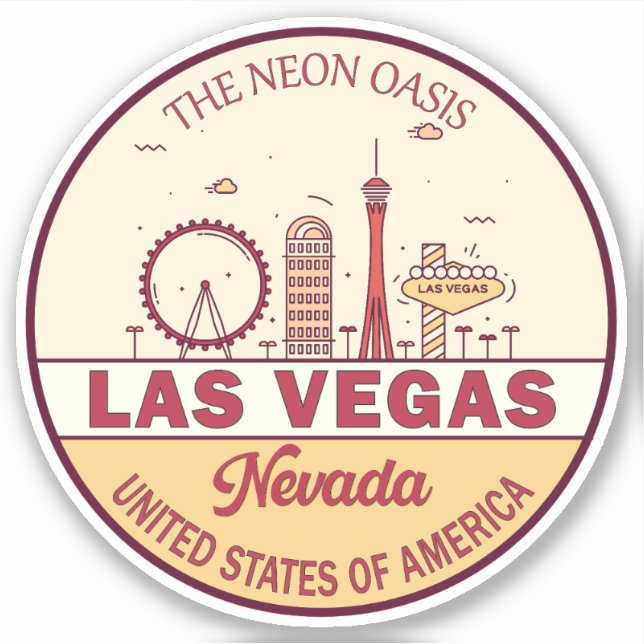 Las Vegas Nevada City Skyline Emblem (Front)