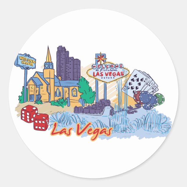 Las Vegas, Nevada Classic Round Sticker (Front)