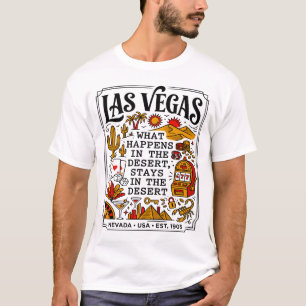 Las Vegas Nevada Desert Casino Life Illustration T-Shirt