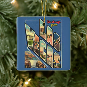 Las Vegas Nevada Greeting Ceramic Ornament