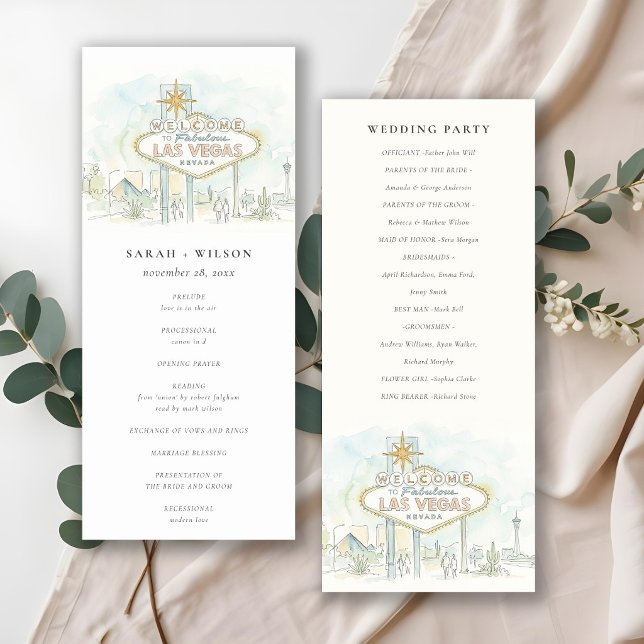 Las Vegas Nevada Landscape Wedding Program Invitation (Creator Uploaded)