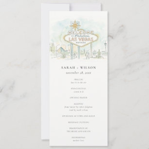 Las Vegas Nevada Landscape Wedding Program Invitation