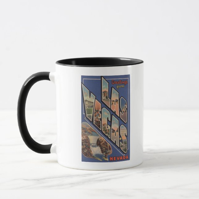 Las Vegas, Nevada - Large Letter Scenes Mug (Left)