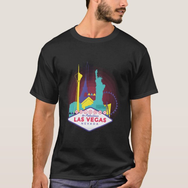 Las Vegas Nevada Las Vegas Skyline T-Shirt (Front)