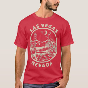 Las Vegas Nevada Linocut Distressed Desert Illustr T-Shirt