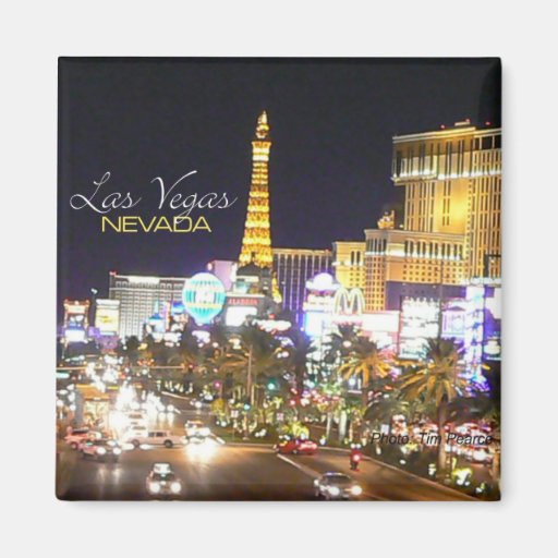 Image of Las Vegas Nevada Nighttime Souvenir Fridge Magnets