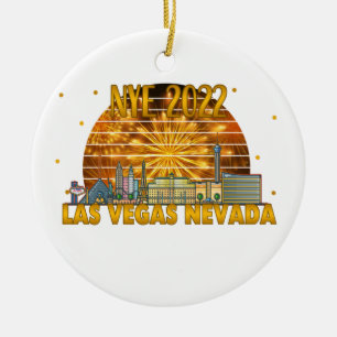 Las Vegas Nevada NYE 2022 New Year Matching Travel Ceramic Tree Decoration