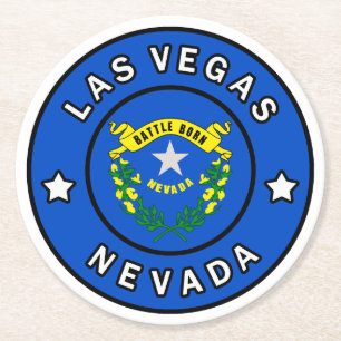 Las Vegas Nevada Round Paper Coaster