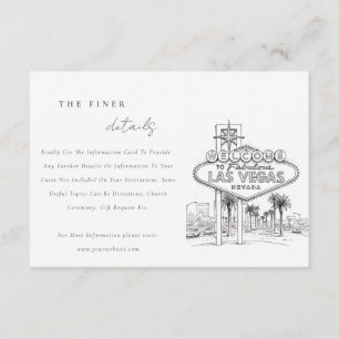 Las Vegas Nevada Sketch Landscape Wedding Detail Enclosure Card