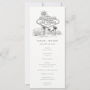 Las Vegas Nevada Sketch Wedding Program Invitation