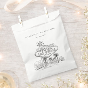 Las Vegas Nevada Sketchy Landscape Wedding Favour Bags