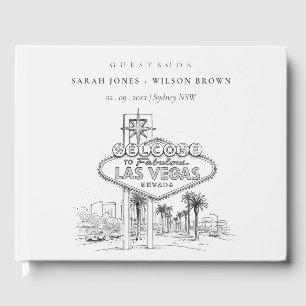 Las Vegas Nevada Sketchy Landscape Wedding Guest Book
