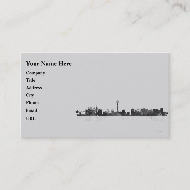 LAS VEGAS, NEVADA SKYLINE BUSINESS CARD (Front)