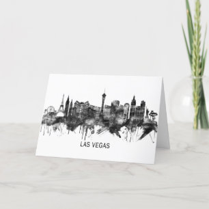 Las Vegas Nevada Skyline BW Holiday Card