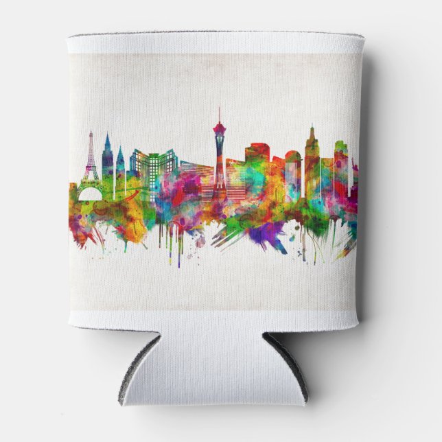 Las Vegas Nevada Skyline Can Cooler (Front)