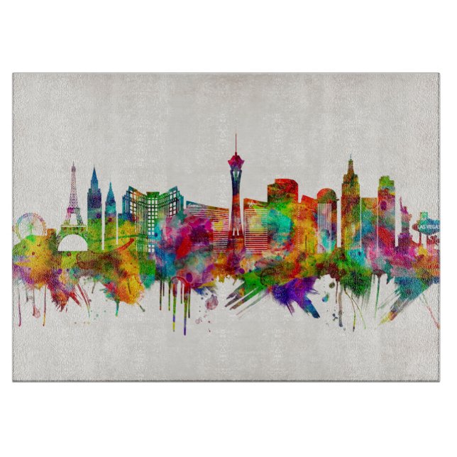 Las Vegas Nevada Skyline Cutting Board (Front)