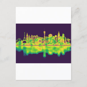 Las Vegas Nevada Skyline Holiday Postcard