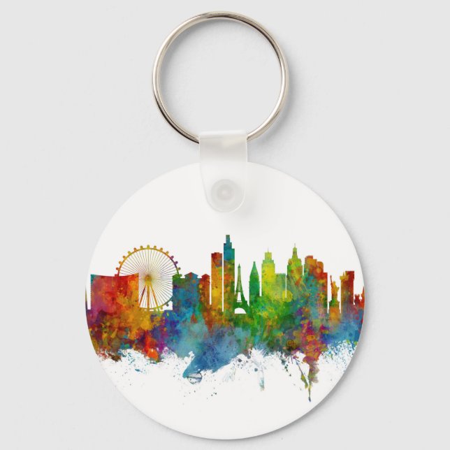 Las Vegas Nevada Skyline Key Ring (Front)