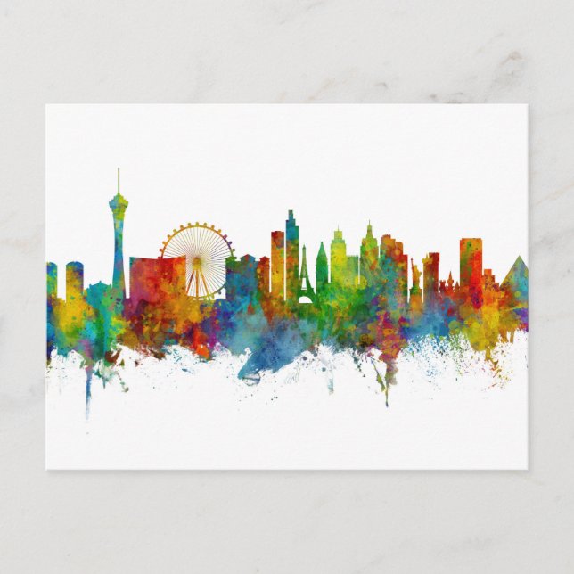 Las Vegas Nevada Skyline Postcard (Front)