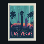 Las Vegas, Nevada | Skyline Postcard<br><div class="desc">Anderson Design Group is an award-winning illustration and design firm in Nashville,  Tennessee. Founder Joel Anderson directs a team of talented artists to create original poster art that looks like classic vintage advertising prints from the 1920s to the 1960s.</div>