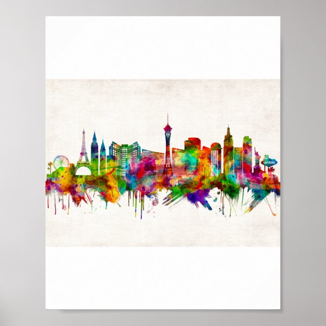 Las Vegas Nevada Skyline Poster (Front)
