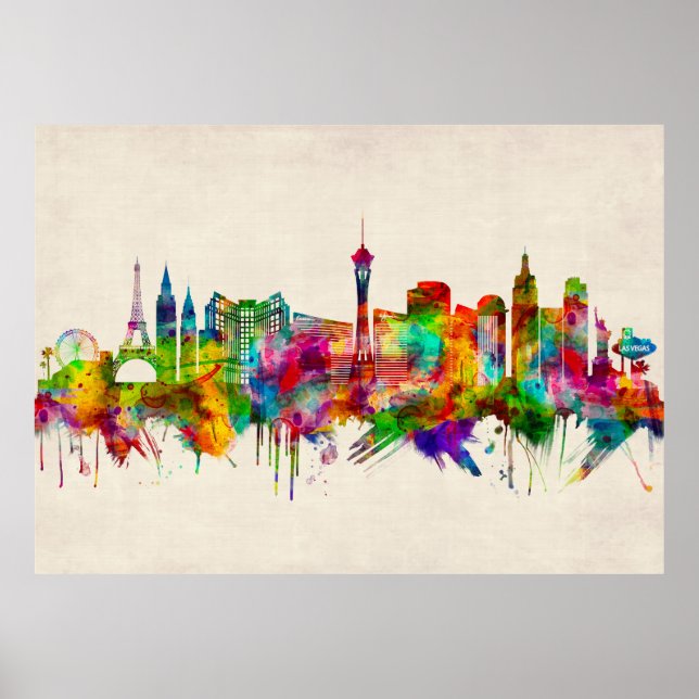 Las Vegas Nevada Skyline Poster (Front)