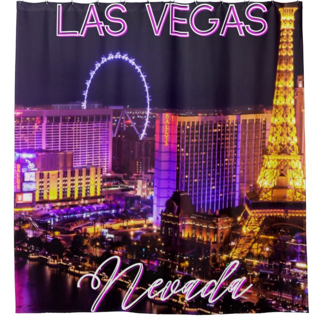 Las Vegas Nevada Skyline   Shower Curtain (Front)