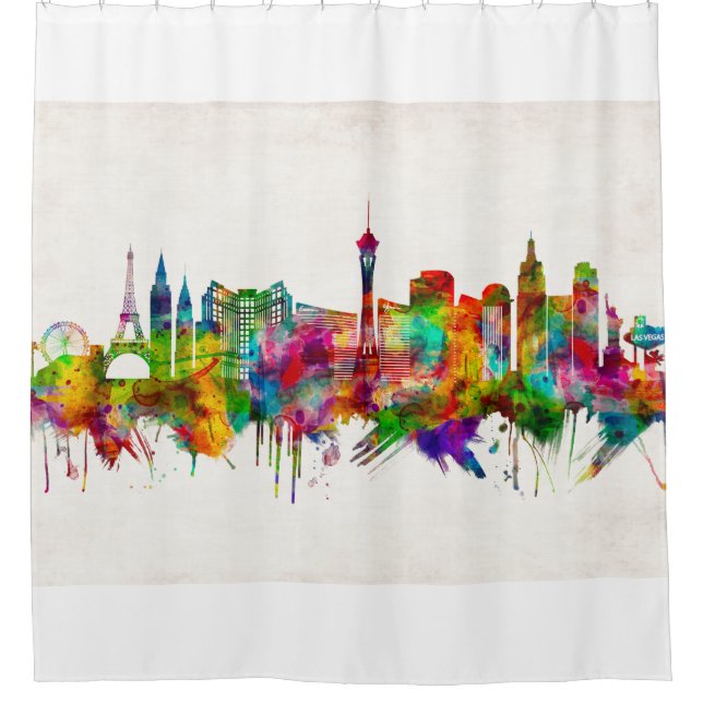 Las Vegas Nevada Skyline Shower Curtain (Front)