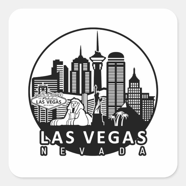 Las Vegas Nevada Skyline Square Sticker (Front)