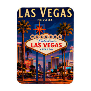 🎰 Las Vegas Nevada Strip And Skyline Magnet