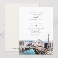 LAS VEGAS Nevada Strip Skyline Wedding Invitation