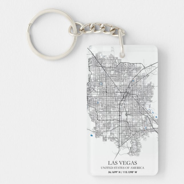 Las Vegas Nevada USA Cities Travel City Map Key Ring (Front)