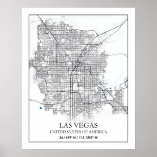 Las Vegas Nevada USA Cities Travel City Map Poster