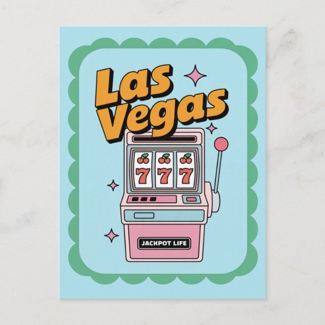 Las Vegas Nevada USA Slot Machine Jackpot Postcard (Front)