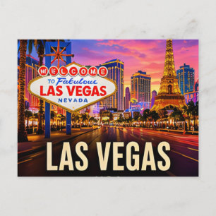 Las Vegas Nevada USA Strip Lights Desert Travel 🎰 Postcard