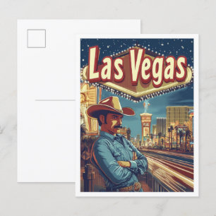 Las Vegas Nevada USA Vintage Travel Illustration Postcard