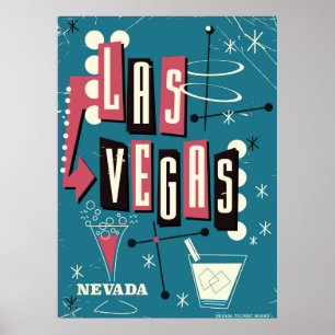 Las Vegas nevada vintage travel poster