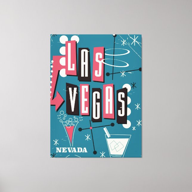 Las Vegas nevada vintage travel poster Canvas Print (Front)