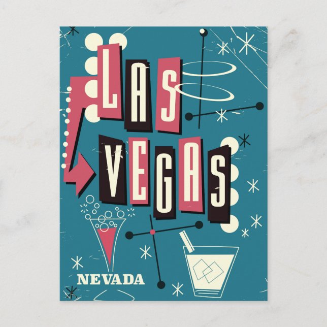 Las Vegas nevada vintage travel poster Postcard (Front)