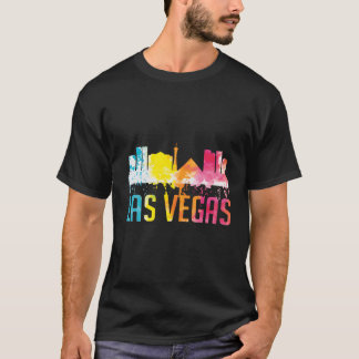 Las Vegas Nevada Watercolor City Skyline T-Shirt