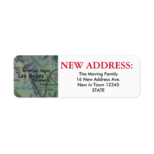 Las Vegas New Address Label (Front)