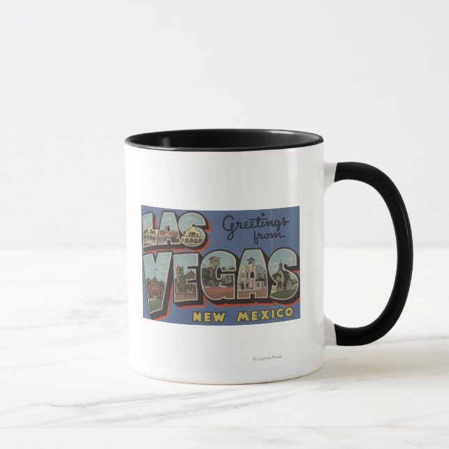 Las Vegas, New Mexico - Large Letter Scenes Mug (Right)