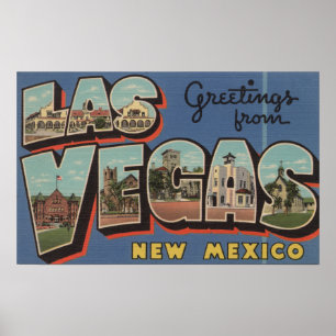 Las Vegas, New Mexico - Large Letter Scenes Poster