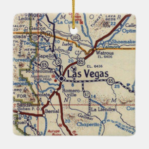 Las Vegas New Mexico Old Map Ceramic Ornament