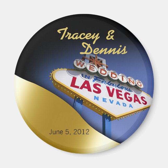 Las Vegas Newlyweds Casino Magnet Favour (Front)