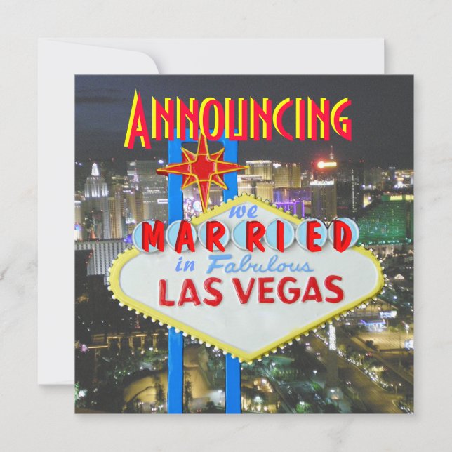 Las Vegas Newlyweds Marriage Photo Announcement (Front)